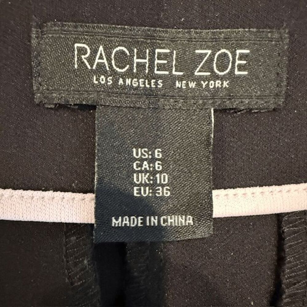 Rachel Zoe Black Dress Pants Front and Back Seam Ponte‎ Hidden Zipper Size 6 - Picture 5 of 11